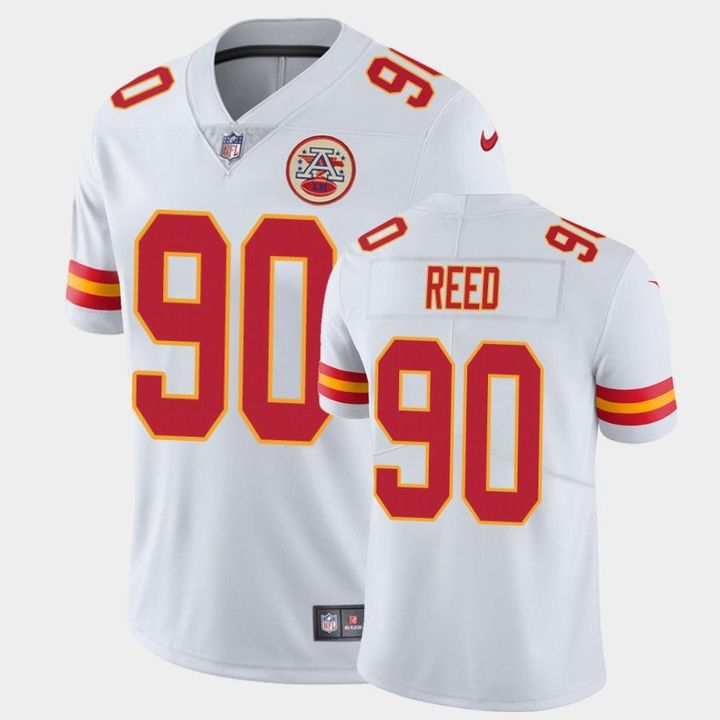 Men Kansas City Chiefs 90 Jarran Reed Nike White Limited NFL Jersey